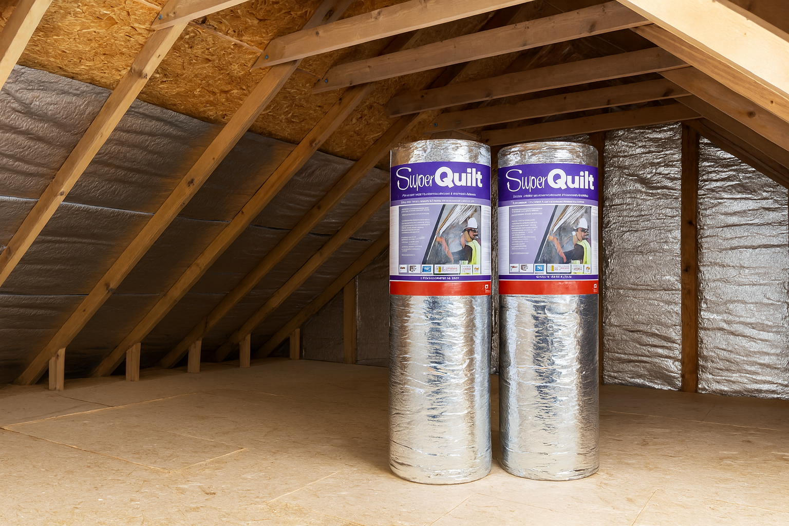 A roll of LogicFoil insulation material